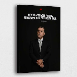 Porträtt av en klok gangster på canvas/glas, väggkonst med affisch, ikonisk citat från maffiafilmen, motiverande gentleman, affischkonst, heminredning