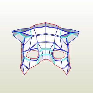 paper mask, 3D mask, papercraft, 3D papercraft, low poly mask, halloween mask, masquerade mask, kids craft