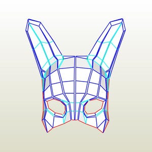 paper mask, 3D mask, papercraft, 3D papercraft, low poly mask, halloween mask, masquerade mask, kids craft