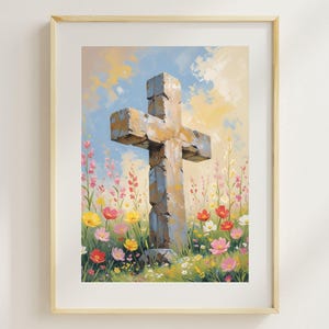 Christian Bible Wall Art Print, Cross, Cross painting, Easter Digital Print, Digital Download, Printable Art