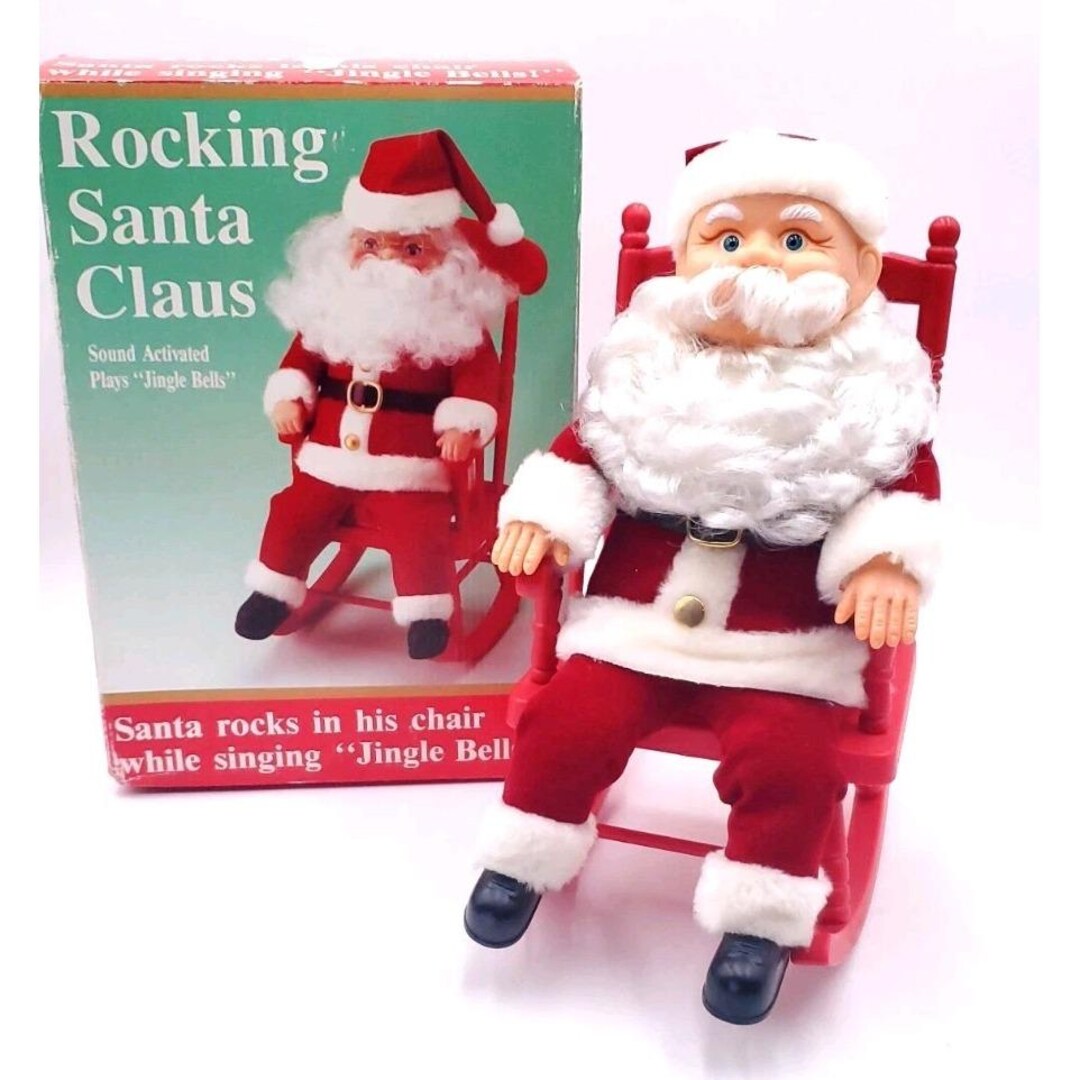 Gemmy Rocking Santa Claus Christmas Animated 1991 Vintage With Box READ ...