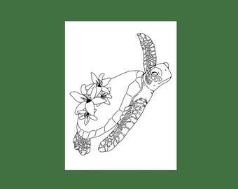 Turtle Colouring Page