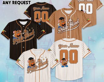 Camiseta de béisbol personalizada de Mr. Potato Head, camiseta de béisbol de Toy Story de Disney, atuendo a juego para viaje a Disney, regalo de cumpleaños de Disney