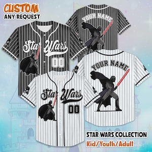 Maillot de baseball personnalisé Dark Vador, t-shirt familial personnalisé Star Wars