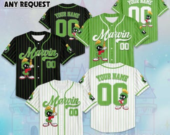 Camiseta de béisbol personalizada de Marvin el Marciano, regalo personalizado para fanáticos
