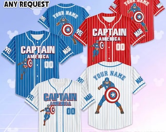 Spersonalizowana koszulka baseballowa Kapitana Ameryki, spersonalizowana koszulka Avengers