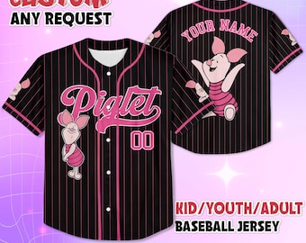 Custom Piglet Baseball Jersey, Winnie the Pooh Matching Outfit