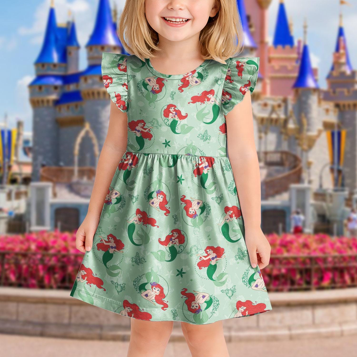 midi floral long sleeve dress SAMPLE* - Long Sleeve Day Gown - MIDI