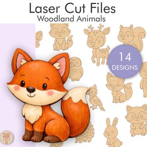 Skogsdjur laserskurna filer SVG DXF Skogsdjur barnrumsdekor