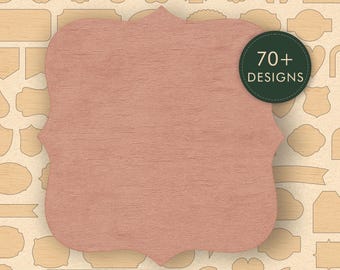 Decorative Shapes and Label Frames Laser Cut Files | Vector Bundle for Signs and Crafts