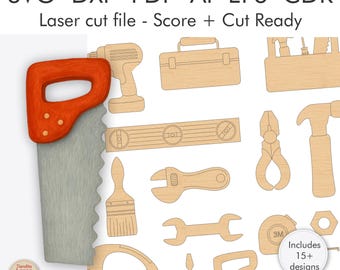 Tools Laser Cut Files | Workshop SVG DXF PDF Bundle