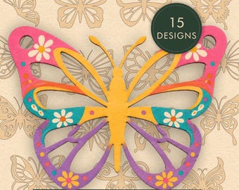 Butterfly Cutout SVG Bundle for Laser Cutting | DXF Files
