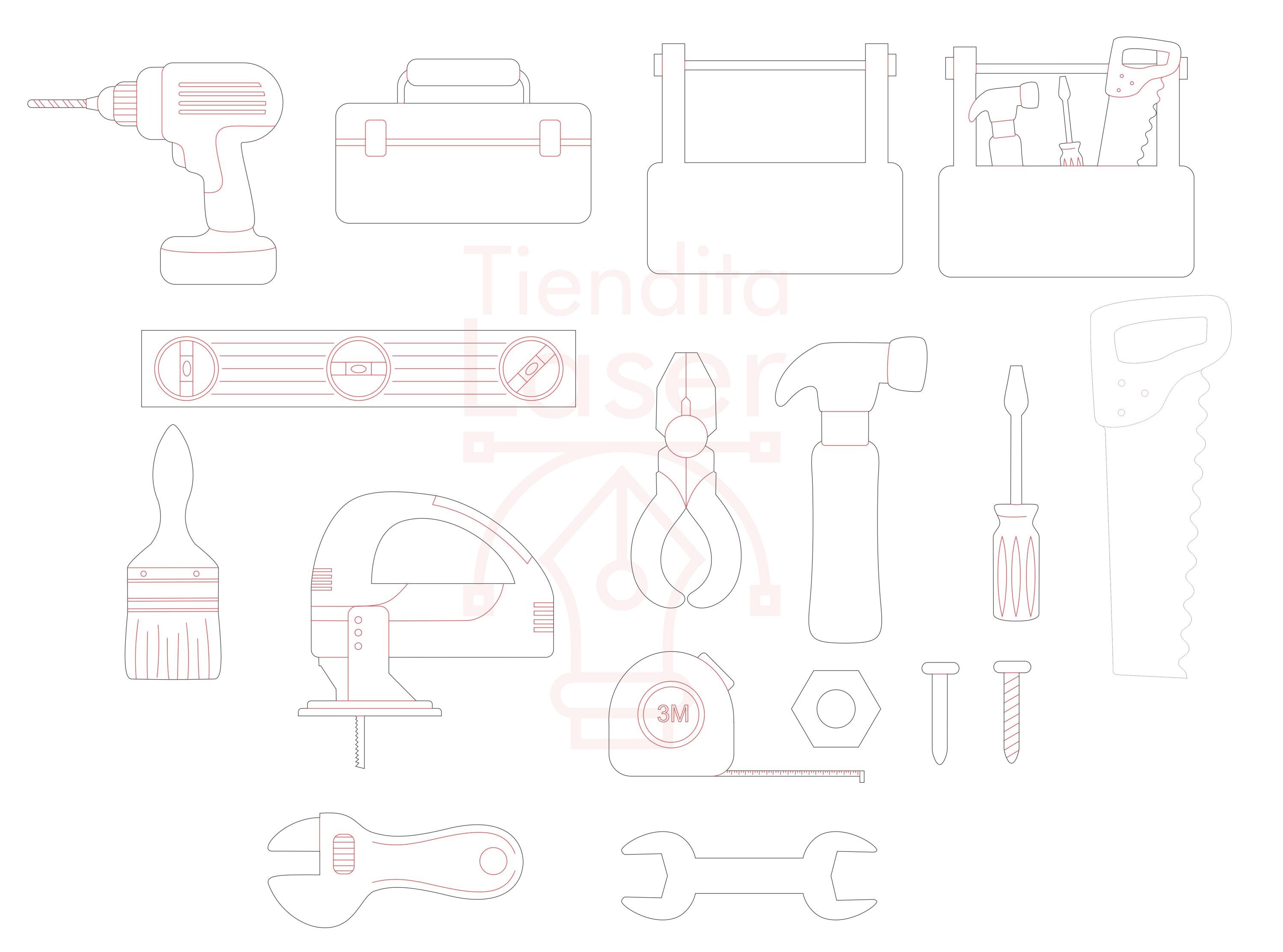 Tools Laser Cut Files | Workshop SVG DXF PDF Bundle - Etsy