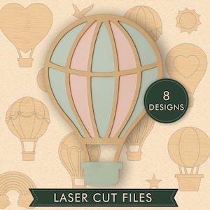 Hot Air Balloon Laser Cut Files | Nursery Decor (Digital Download)
