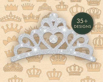 Paquete de coronas y tiaras reales: archivos SVG y DXF cortados con láser