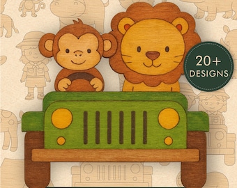 Jungle Life Animals Laser Cut Files – Kids Vector Designs (Digital Download)