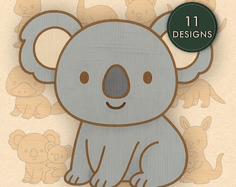 Archivos de animales australianos cortados con láser: paquete vectorial (PDF, SVG, DXF, CDR, EPS, AI)