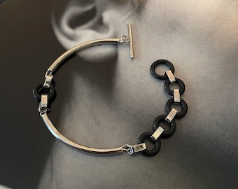 Bracelet empilable minimaliste, bracelet à bascule, bracelet à fermoir sur le devant, bracelet tube, bracelet unisexe streetwear, PERSEIDES BR01