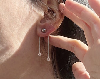 Minimalist front back earring, Geometric arch earrings, Danty Modern ear jacket, Architectural earrings, metal two sided earrings, DIAPASON