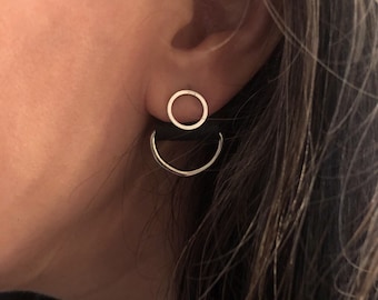 Boucle d'oreille double cercle