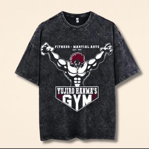 Anime Gym T-Shirt for Men |Heavyweight Unisex Streetwear Tee | Hanma Baki Inspired Workout Shirt | Solo Leveling Style Grappler Training Tee