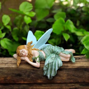 Garden Fairy Ornament, Sleeping Fairy Decor, Yard Sculpture