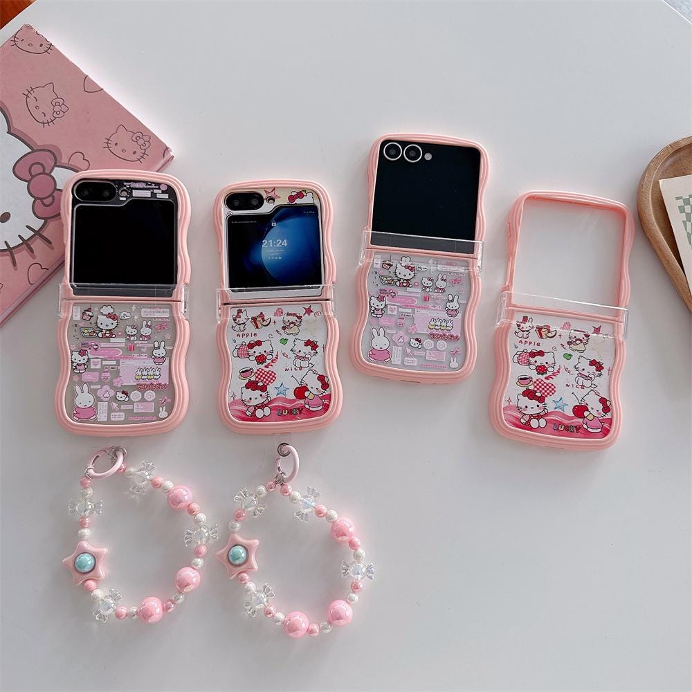 Cute Strawberry Apple Hello Kitty Case With Detachable Lanyard