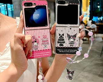 Kurumi Melody Z Flip Phone Case , Lanyard and Protective Cover for Galaxy Z Flip 7 6 5 4 3