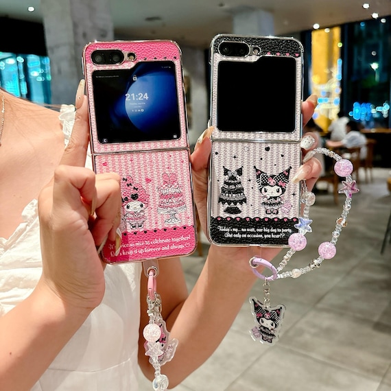 Kurumi Melody Z Flip Phone Case , Lanyard and Protective Cover for Galaxy Z Flip 7 6 5 4 3 Kurumi Melody Z Flip Phone Case , Lanyard and Protective Cover for Galaxy Z Flip 7 6 5 4 3