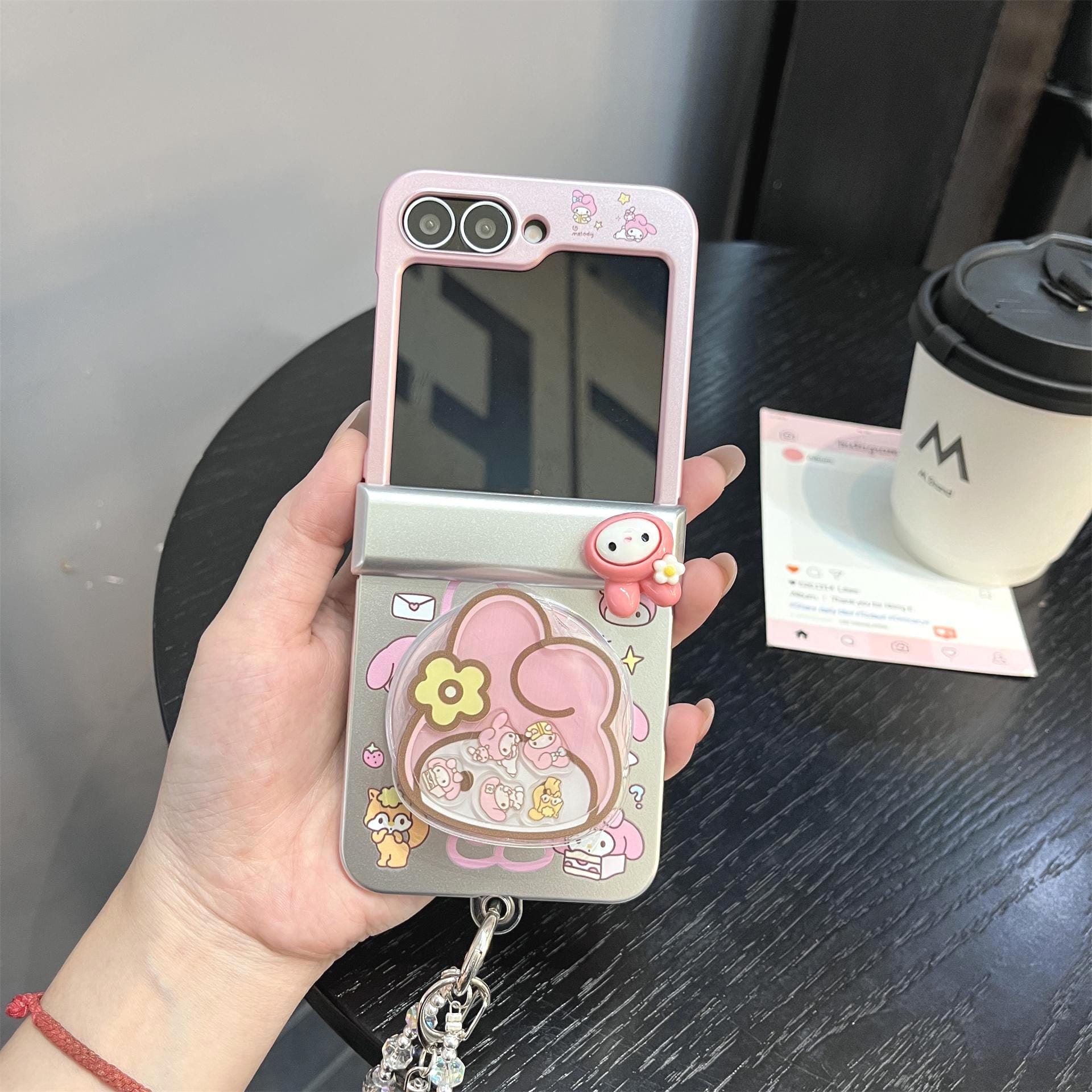 My Melody & Hello Kitty Magnetic Phone Case With Strap for Samsung