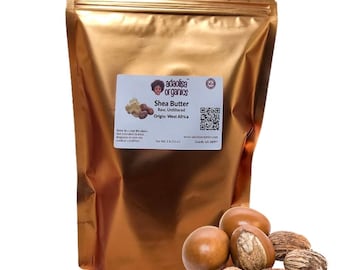 Burro di karité africano biologico grezzo: non raffinato, 454 g (1 libbra), spedito dagli Stati Uniti.