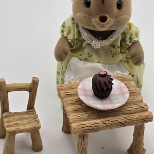 Individually handcrafted miniature detailed chocolate cupcake 1:12