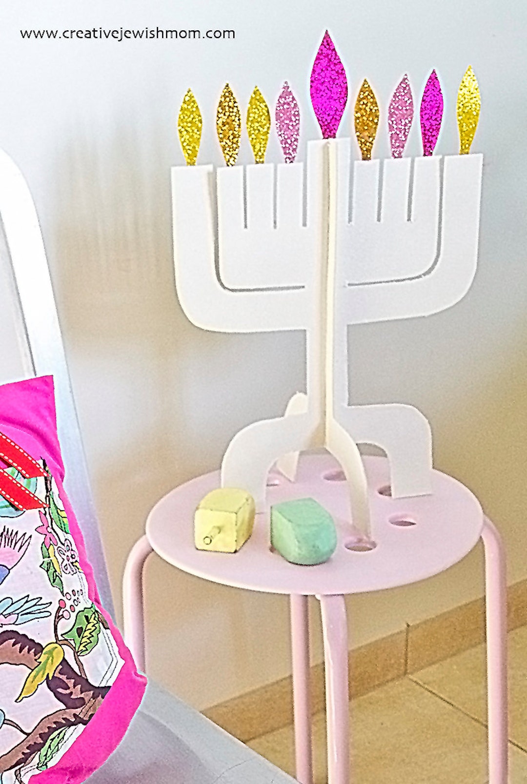 Chanukah Menorah Craft Printable Templates to Make Three Etsy