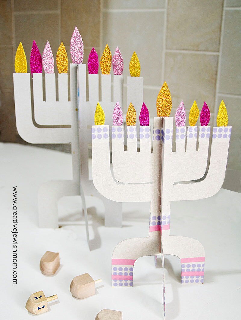 Chanukah Menorah Craft Printable Templates to Make Three - Etsy