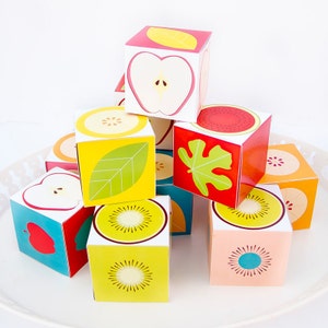 Cajas para cupcakes y regalos de rebanadas de fruta imprimibles