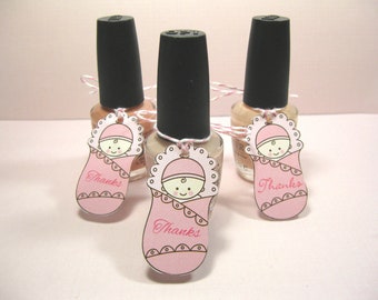 10 Baby Shower Tags For Favors Nail Polish Tags Blue Etsy