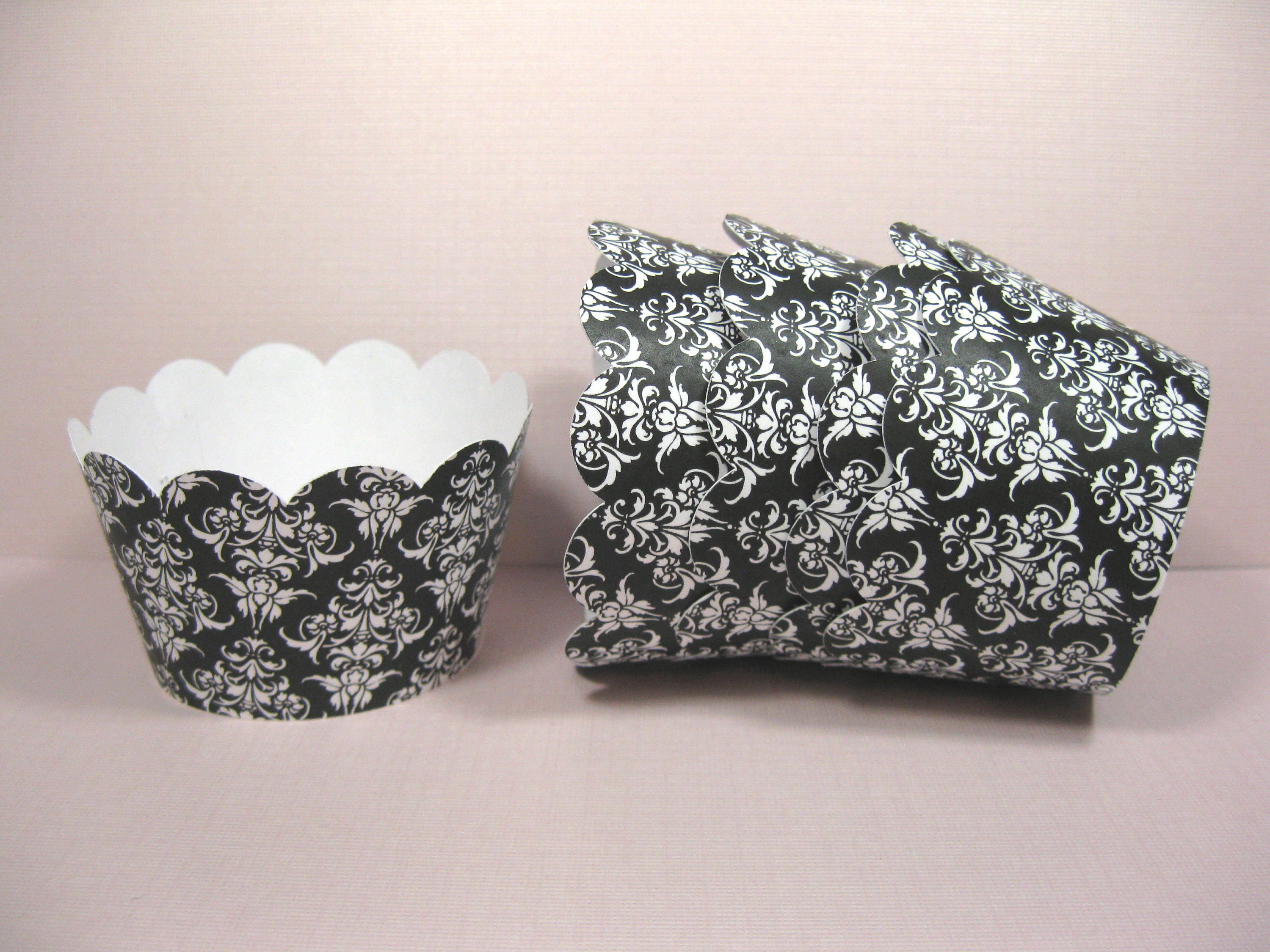 Black And White Damask Cupcakes
