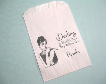 10 Audrey Hepburn Breakfast at Tiff Favor Bags  Candy Buffet Bags  Treat Bags  Wedding Favor Bags  Bridal Shower Favor Bags  Baby Shower
