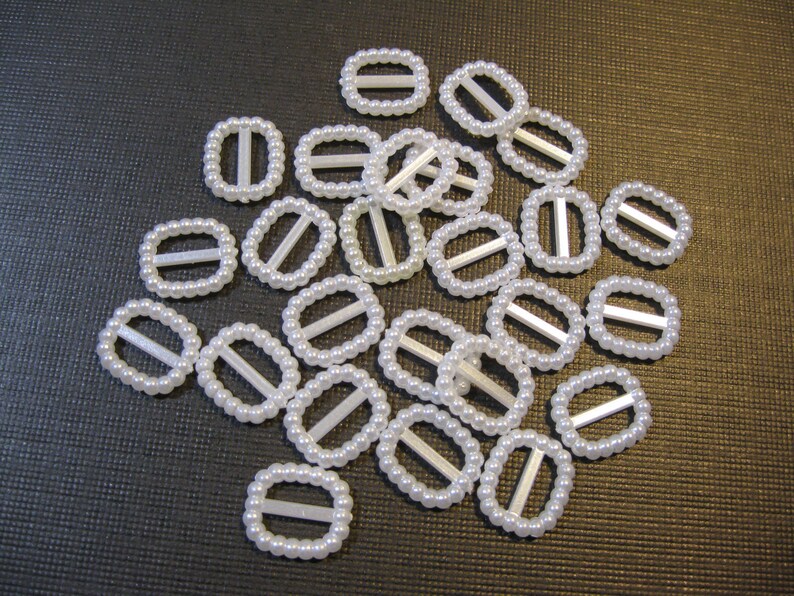 25 Rectangle Pearl Ribbon Slides Sliders Buckles Etsy