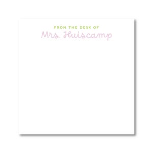 Personalized Teacher Notepad | Custom Name Notepad | Classroom Stationery | Teacher Desk Pad | Teacher Appreciation Gift | End Of Year Gift