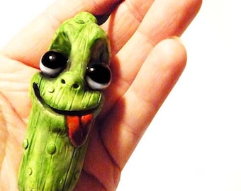 Christmas Pickle Ornament, Miniature, Christmas Ornaments, Christmas Decoration, Pickle Ornament, Funny Ornament, Gag Gift, Made-to-Order