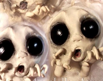 Ghost Doll Halloween Ornament - MADE TO ORDER - Halloween Decoration -