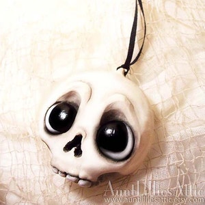 Halloween Skull Ornament Halloween Decorations Halloween Creepy Cute Big Eyes Skeleton Ornament image 1