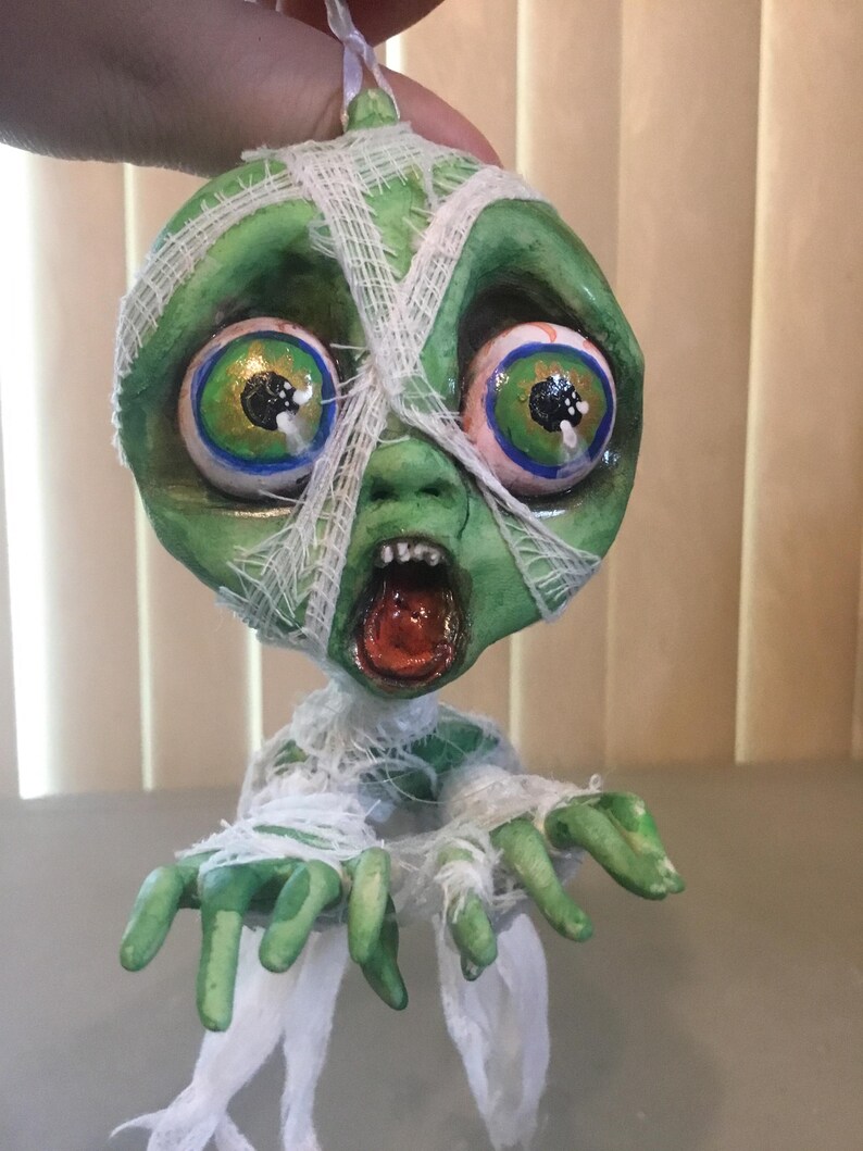 Halloween Ornament Mummy Zombie - Halloween Decoration - MADE TO ORDER - image 3