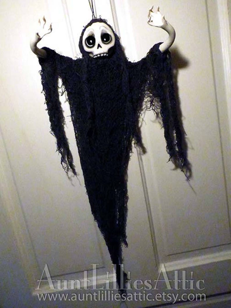 Ghost Ornament Grim Reaper, Skull Ornament, Halloween Decoration, Halloween, Creepy Cute MADE TO ORDER image 2