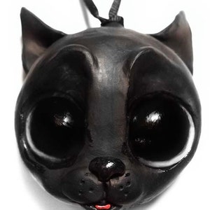 Halloween Black Cat Ornament - Halloween Decoration - MADE TO ORDER -