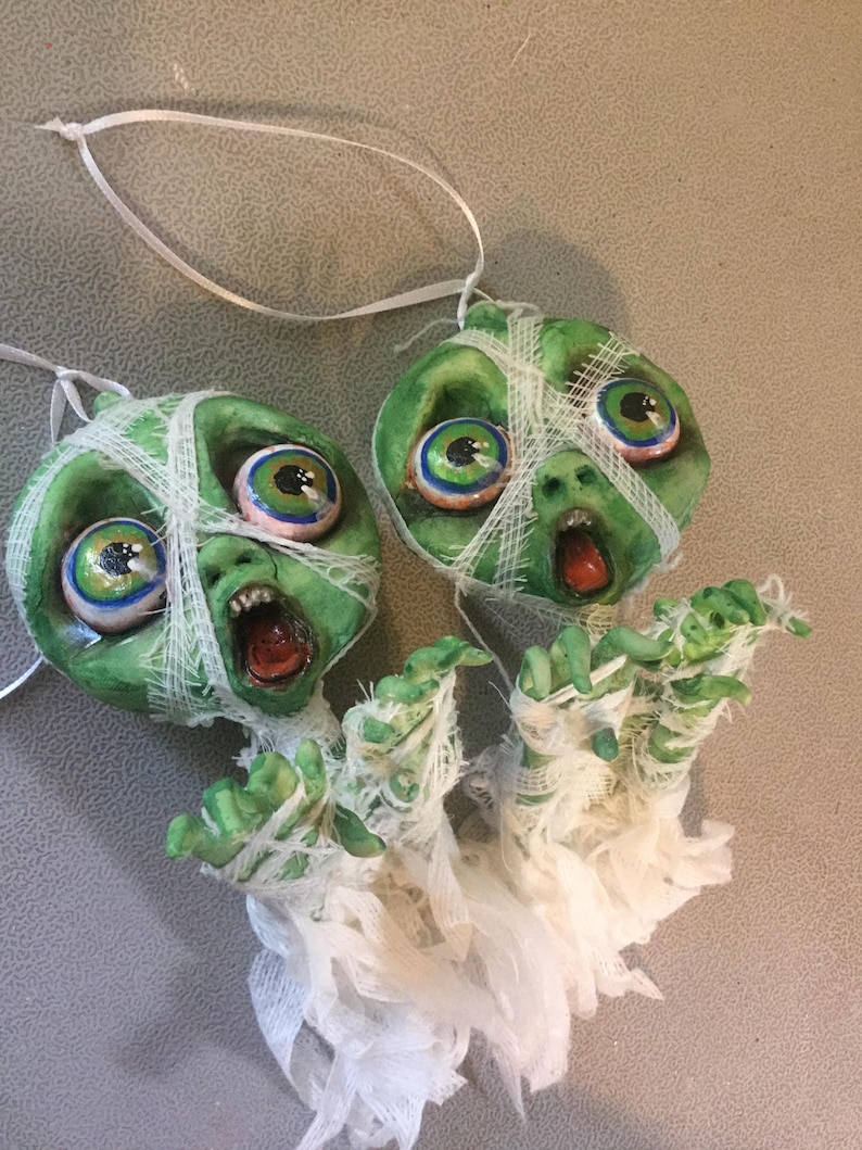 Halloween Ornament Mummy Zombie - Halloween Decoration - MADE TO ORDER - image 9