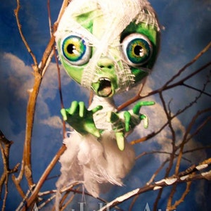 Halloween Ornament Mummy Zombie - Halloween Decoration - MADE TO ORDER - image 4