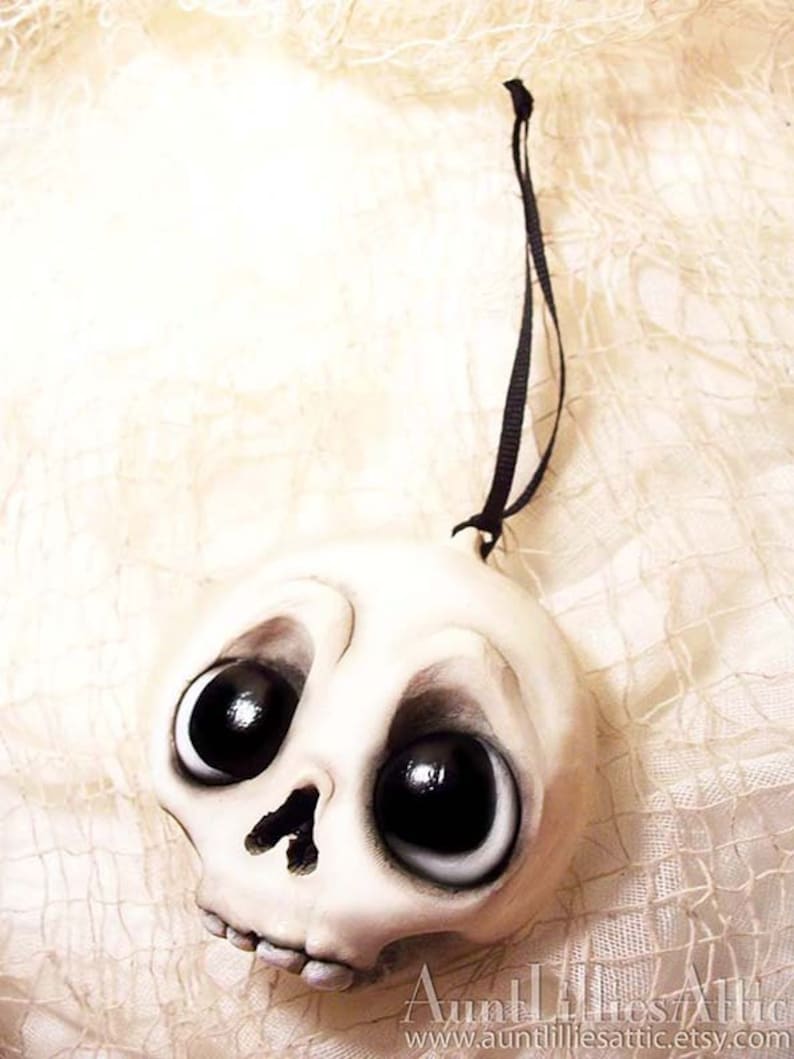 Halloween Skull Ornament Halloween Decorations Halloween Creepy Cute Big Eyes Skeleton Ornament image 1