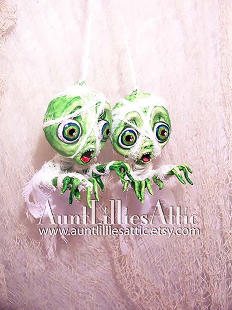 Halloween Ornament Mummy Zombie - Halloween Decoration - MADE TO ORDER - image 8